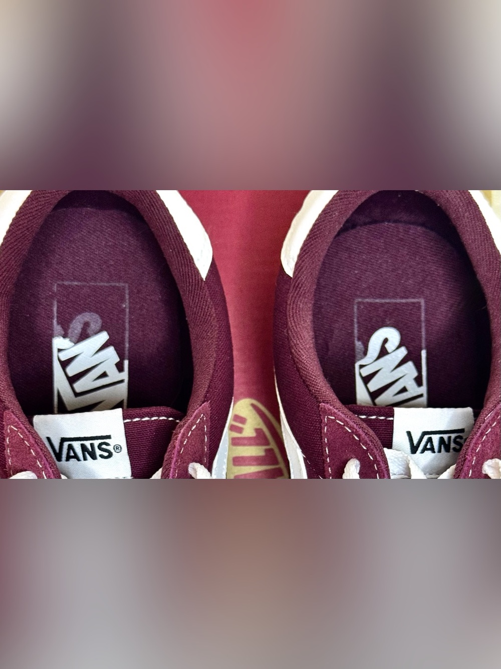 Vans Brooklyn LS Port Royale Burgundy Suede Canvas Sneakers Womens Size 8 - Picture 8 of 11